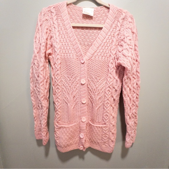 Kilronan Knitwear 100% Wool Irish Knit Cardigan Sweater - Picture 2 of 7